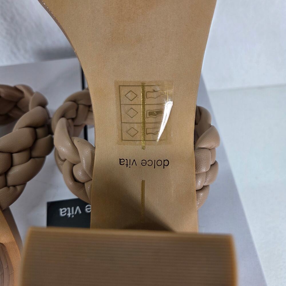 Dolce Vita Paily Braided Vegan Leather Heeled Sandals Stella Cafe Women's 8 NWOT - Picture 11 of 12